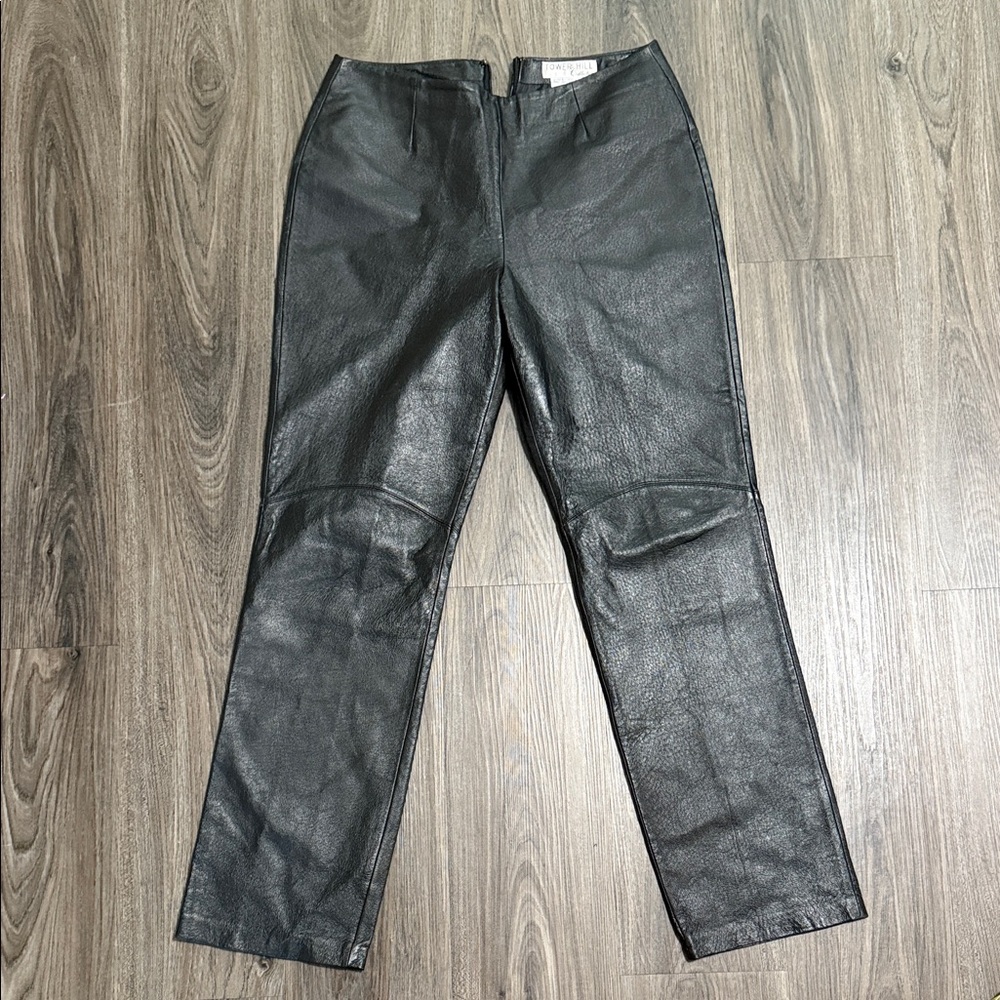 Vintage Tower‎ Hill Collection Black Leather Pants Women Sz 8